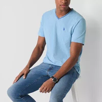 U.S. Polo Assn. Tipped Stretch Mens V Neck Short Sleeve T-Shirt