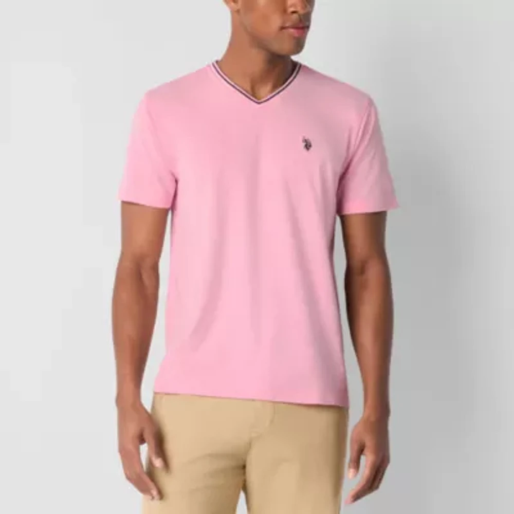 U.S. Polo Assn. Tipped Stretch Mens V Neck Short Sleeve T-Shirt