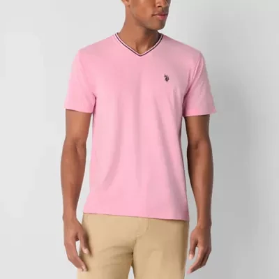 U.S. Polo Assn. Tipped Stretch Mens V Neck Short Sleeve T-Shirt