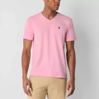 U.S. Polo Assn. Tipped Stretch Mens V Neck Short Sleeve T-Shirt