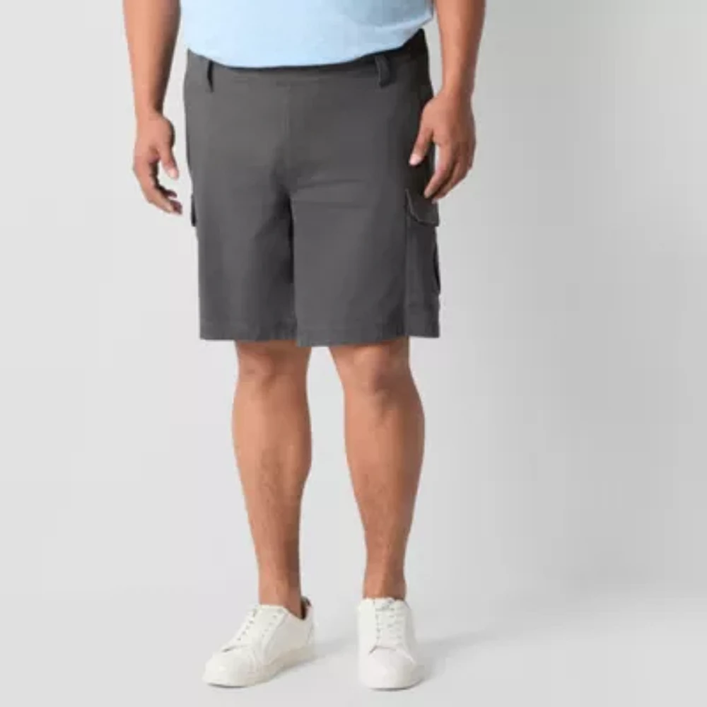 St. John's Bay Mens 10" Mid Rise Big and Tall Adaptive Stretch Fabric Seated Wear Cargo Short
