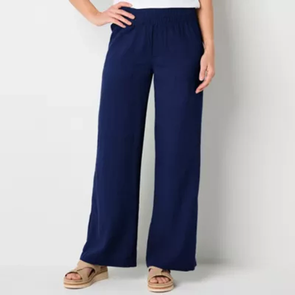 St. John's Bay-Tall Loose Fit Wide Leg Trouser