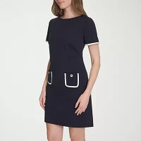 Marc New York Womens Short Sleeve Sheath Dress