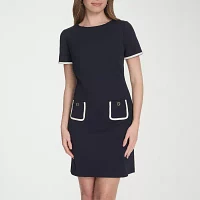 Marc New York Womens Short Sleeve Sheath Dress