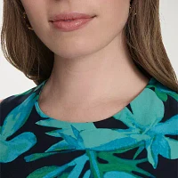 Marc New York Womens Sleeveless Leaf Sheath Dress
