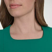 Marc New York Womens Short Sleeve Midi Fit + Flare Dress