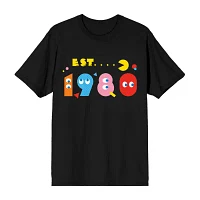 Novelty Mens Crew Neck Short Sleeve Relaxed Fit Pacman Graphic T-Shirt