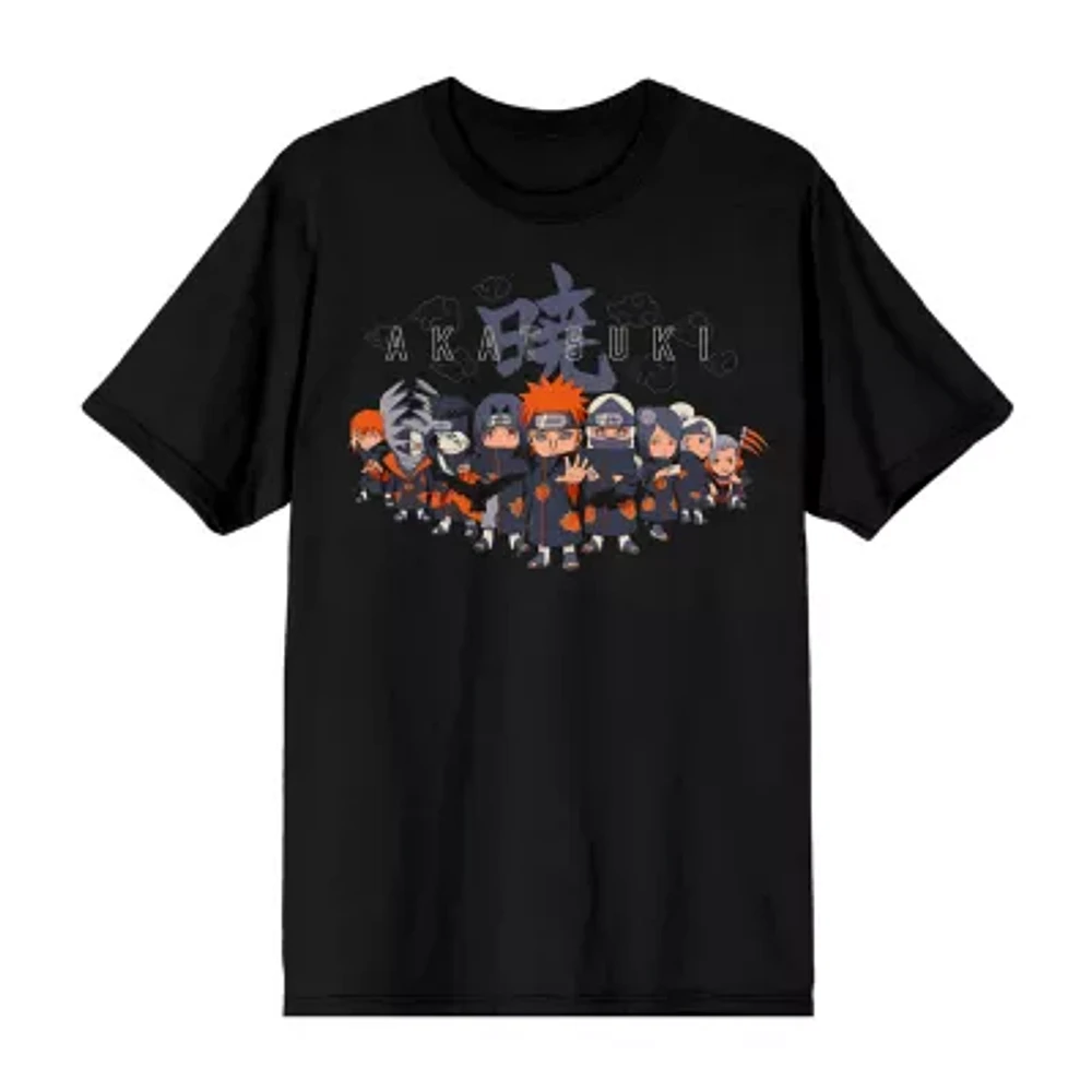 Novelty Mens Crew Neck Short Sleeve Relaxed Fit Anime Naruto Graphic T-Shirt