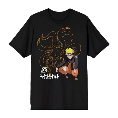 Novelty Mens Crew Neck Short Sleeve Relaxed Fit Anime Naruto Graphic T-Shirt