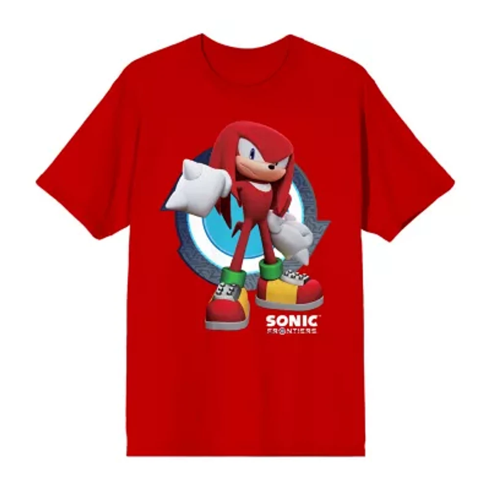 Novelty Mens Crew Neck Short Sleeve Relaxed Fit Sonic the Hedgehog Graphic T-Shirt