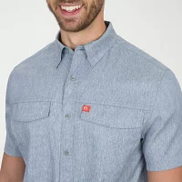 American Outdoorsman Mens Regular Fit Short Sleeve Striped Button-Down Shirt
