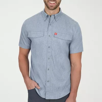 American Outdoorsman Mens Regular Fit Short Sleeve Striped Button-Down Shirt