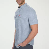 American Outdoorsman Mens Regular Fit Short Sleeve Striped Button-Down Shirt