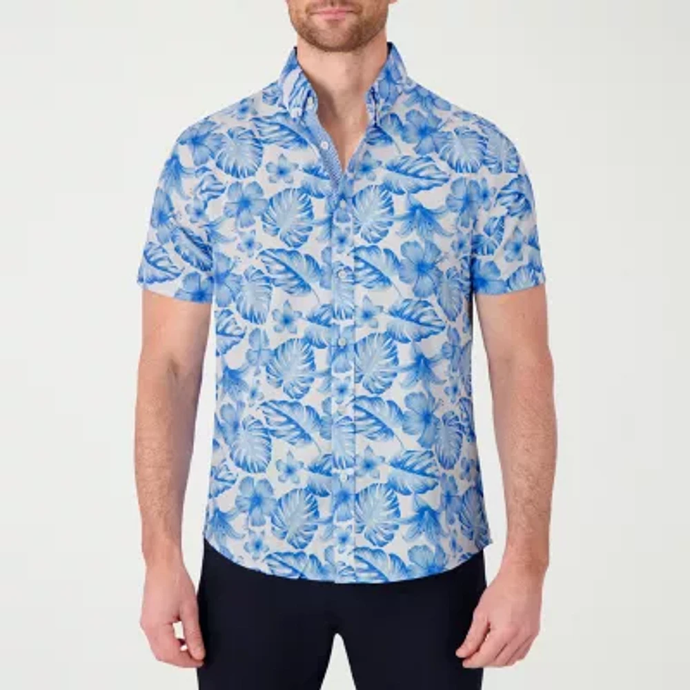 Report Collection Mens Modern Fit Short Sleeve Button-Down Shirt