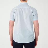 Report Collection Mens Modern Fit Short Sleeve Geometric Button-Down Shirt