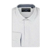 Report Collection Mens Modern Fit Long Sleeve Dots Button-Down Shirt