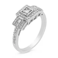 LIMITED QUANTITIES! Womens 1/4 CT. T.W. Genuine White Diamond 10K White Gold Engagement Ring