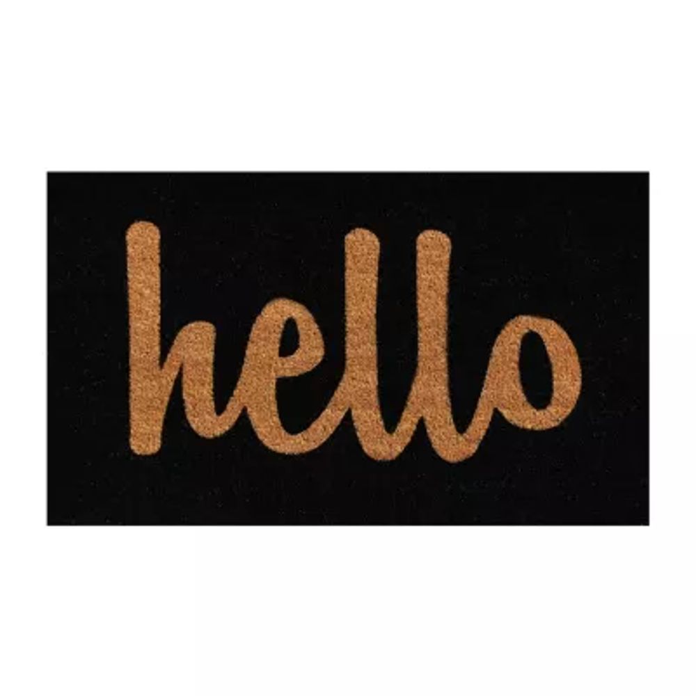 Calloway Mills Hello Coir Outdoor Rectangular Doormat