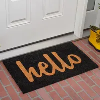 Calloway Mills Hello Coir Outdoor Rectangular Doormat