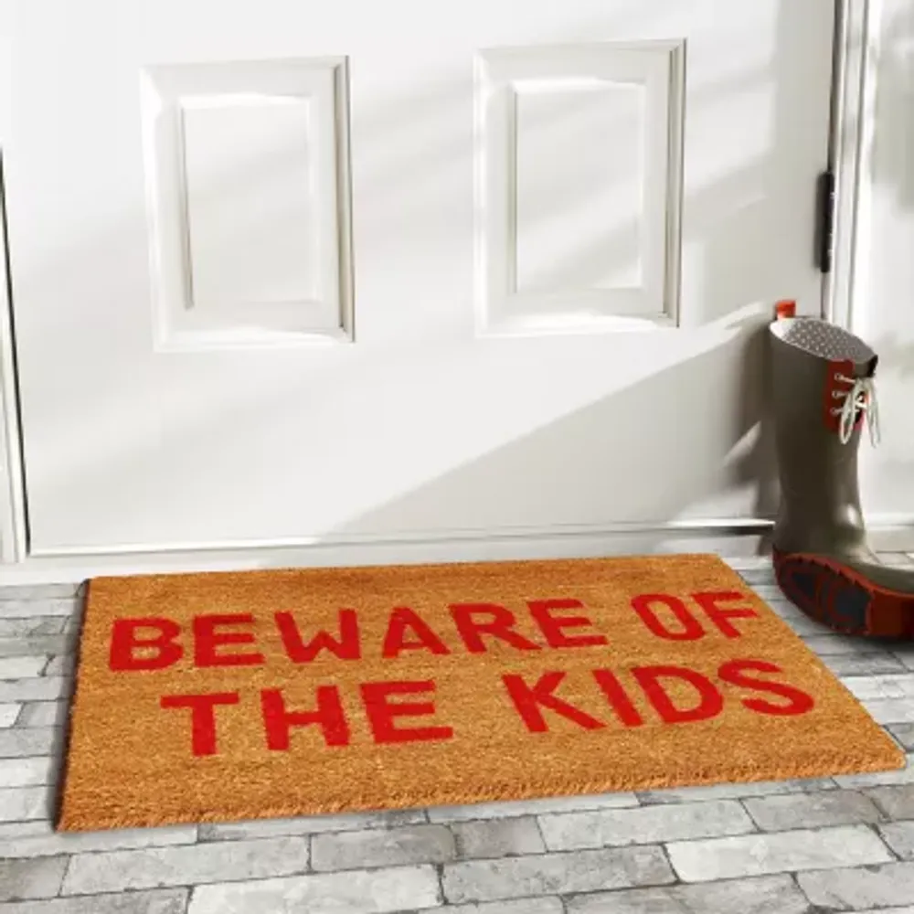 Calloway Mills Beware Of The Kids Outdoor Rectangular Doormats