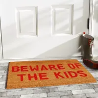 Calloway Mills Beware Of The Kids Outdoor Rectangular Doormat