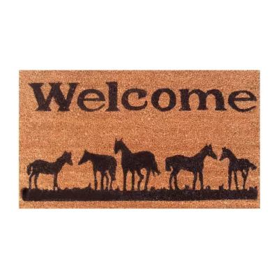 Calloway Mills Horses Welcome Outdoor Rectangular Doormat