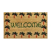 Calloway Mills Palm Tree Border Welcome Outdoor Rectangular Doormats