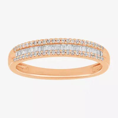 1/4 CT. T.W. Natural White Diamond 10K Rose Gold Anniversary Wedding Band