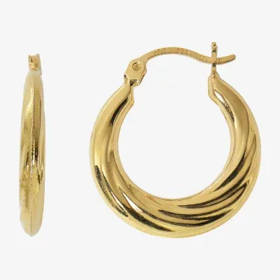 24K Gold Over Silver 20mm Hoop Earrings