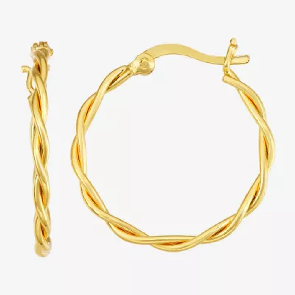 24K Gold Over Silver 31mm Hoop Earrings