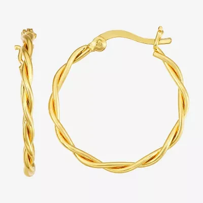 24K Gold Over Silver 31mm Hoop Earrings