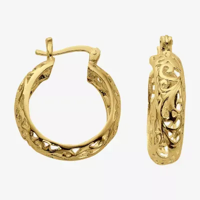 24K Gold Over Silver 23mm Hoop Earrings