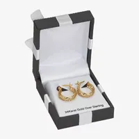 24K Gold Over Silver 23mm Hoop Earrings