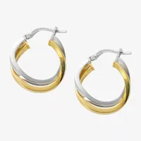 24K Gold Over Silver 18mm Hoop Earrings