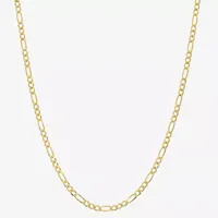 Made in Italy 24K Gold Over Silver 18 Inch Semisolid Figaro Chain Necklace