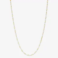 Made in Italy 24K Gold Over Silver Inch Semisolid Figaro Chain Necklace