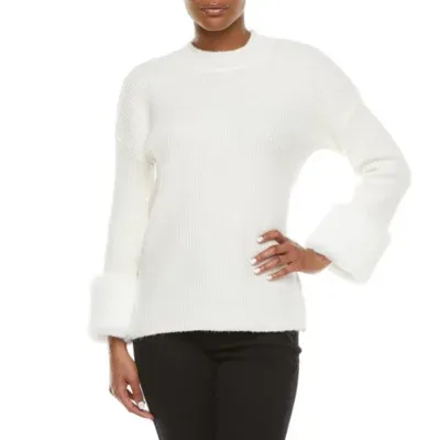 Liz Claiborne Womens Mock Neck Long Sleeve Pullover Sweater