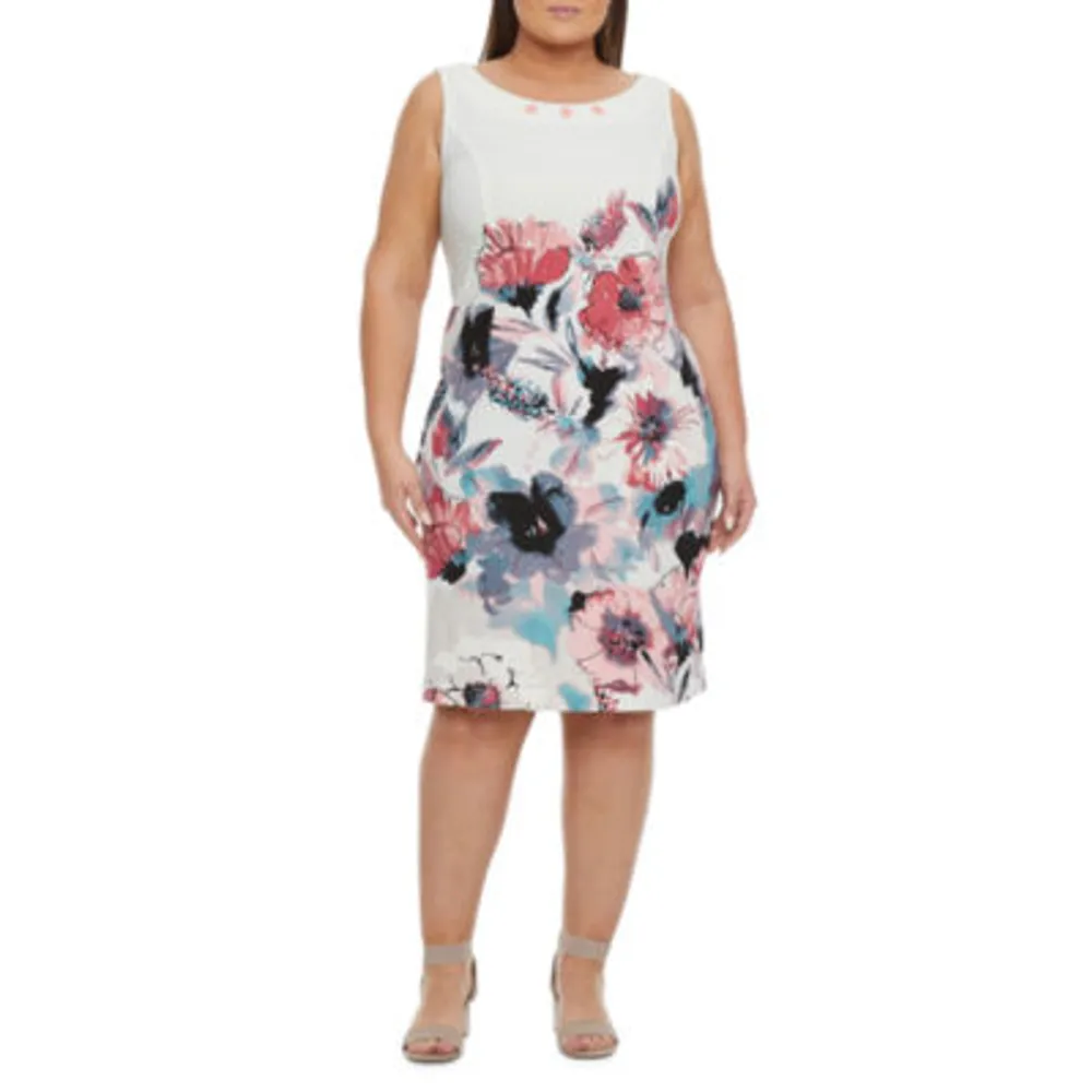 Maya Brooke Plus Short Sleeve Floral Jacket Dress