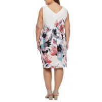 Maya Brooke Plus Short Sleeve Floral Jacket Dress