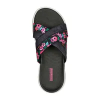 Skechers Womens Go Walk Flex Blossoms Slide Sandals