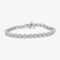 H-I / I1) CT. T.W. Lab Grown White Diamond 10K White Gold 7. Inch Tennis Bracelet