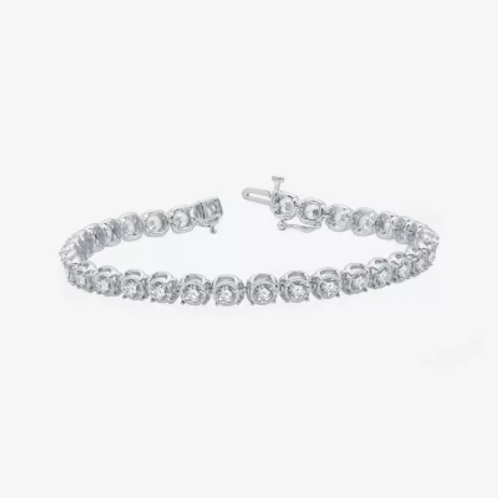 H-I / I1) CT. T.W. Lab Grown White Diamond 10K White Gold 7. Inch Tennis Bracelet