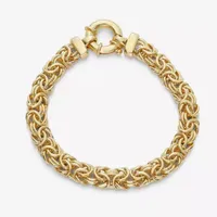 Made Italy 14K Gold Over Silver 7.5 Inch Semisolid Byzantine Chain Bracelet