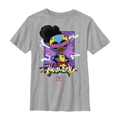 Little & Big Boys Crew Neck Short Sleeve Marvel Moon Girl Graphic T-Shirt