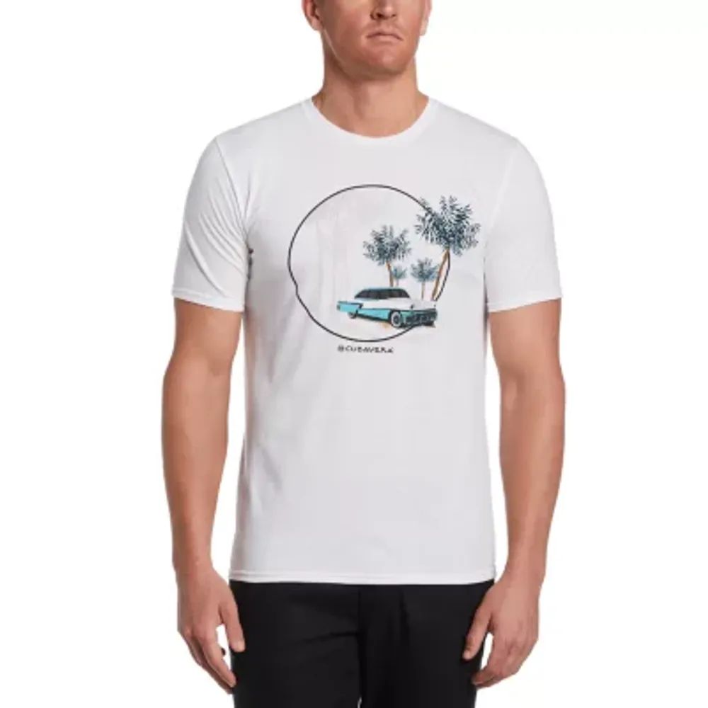 Cubavera Mens Crew Neck Short Sleeve Classic Fit Graphic T-Shirt