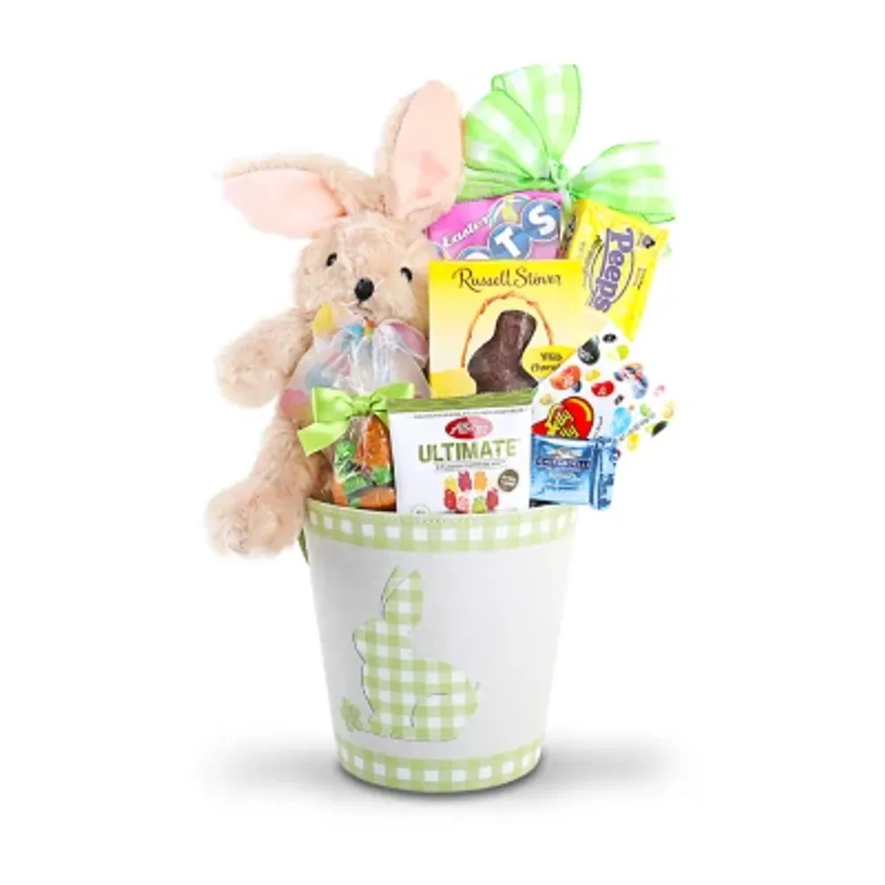 Alder Creek Gingham Bunny Treats Basket Candy Gift Set | Brazos Mall