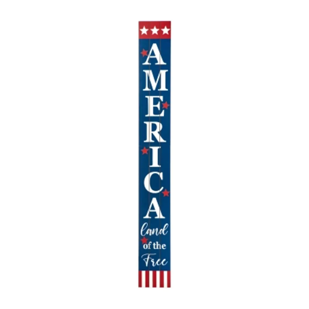 Glitzhome 60"H Wooden Patriotic Porch Sign