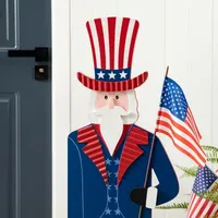 Glitzhome 40"H Patriotic Uncle Sam Porch Decor