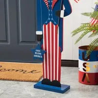 Glitzhome 40"H Patriotic Uncle Sam Porch Decor