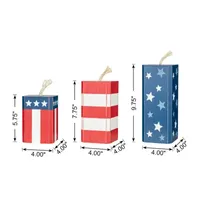 Glitzhome 9.75"H Patriotic Firecracker Tabletop Decor